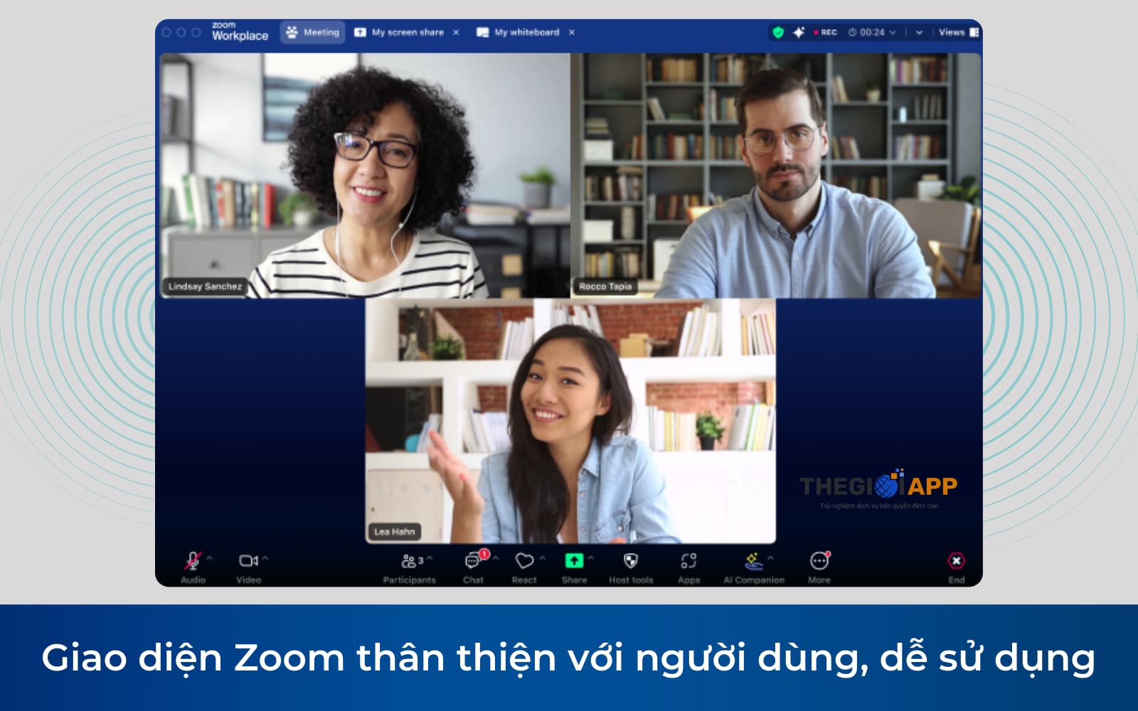 Giao diện tài khoản Zoom dễ sử dụng